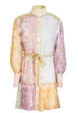 Zimmermann Dancer Lantern Mini Dress Spliced Lace Print Sz 1 (8-10au) RRP$795