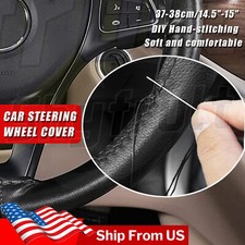 15 Diy Steering Wheel Cover Genuine Leather For Honda Civic 2006-2015 Black New