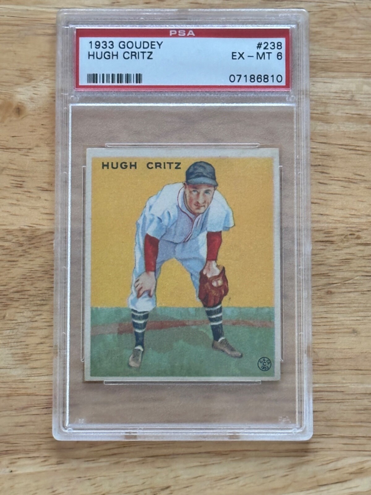 1933 Goudey #238 Hugh Critz PSA 6