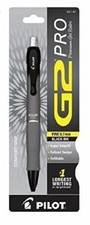Pilot G2 Pro Retract Gel Pen 0.7mm 1/PK Gray Barrel BLK Ink Office School Home