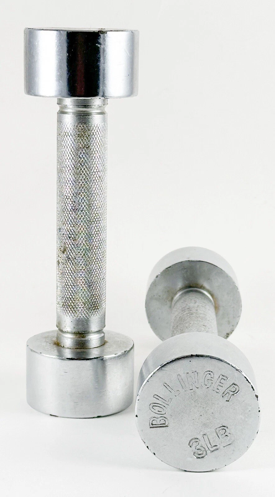 VTG Bollinger Dumbbells 3lb Screw-On Interchangeable Weight Ends Chrome