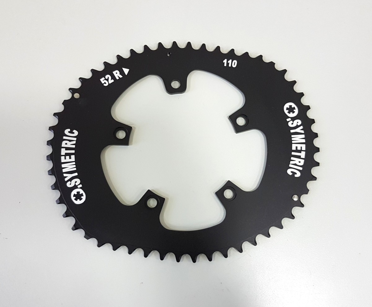 O,SYMETRIC 52.38 セット Osymetric Alu BCD110mm x 5Bolt 52T+38T Chainring Set Noir/Black