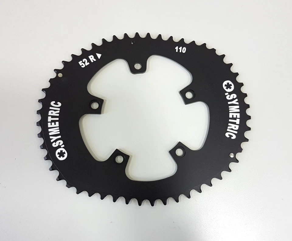 Osymetric Aluminum BCD 110mm 5 Bolt 52T+38T Chainring Set Black For  Campagnolo - Image 3 of 4