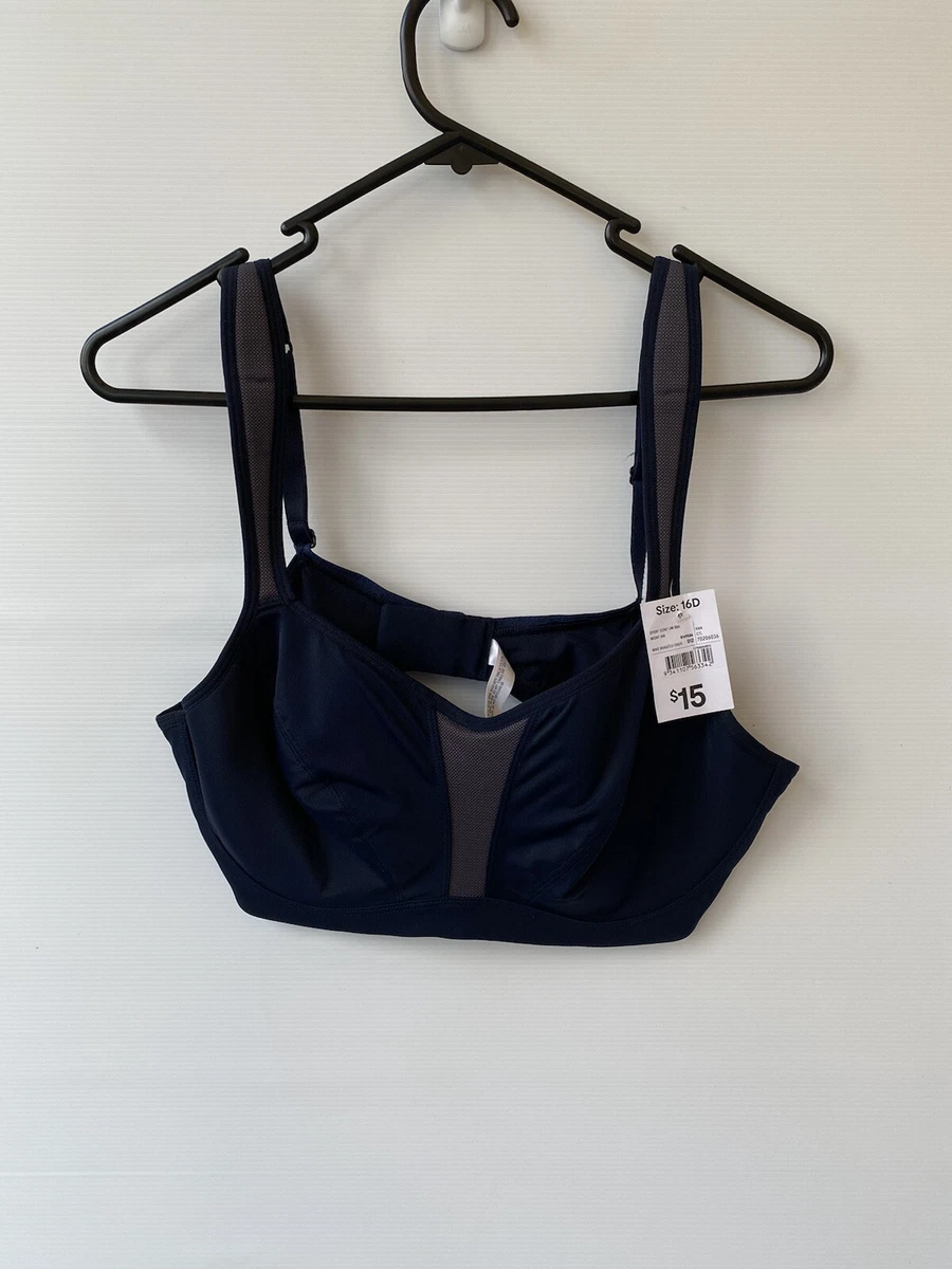 Kmart Medium Support Sports Bra Navy Blue New Tags Size 16D