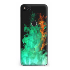 Google Pixel 2 Skins Decal Wrap Orange Green Smoke