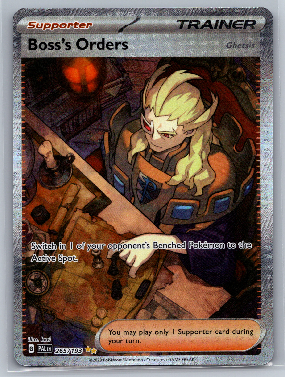 Pokemon TCG Boss's Orders 265/193 Sv02: Paldea Evolved Holo NM