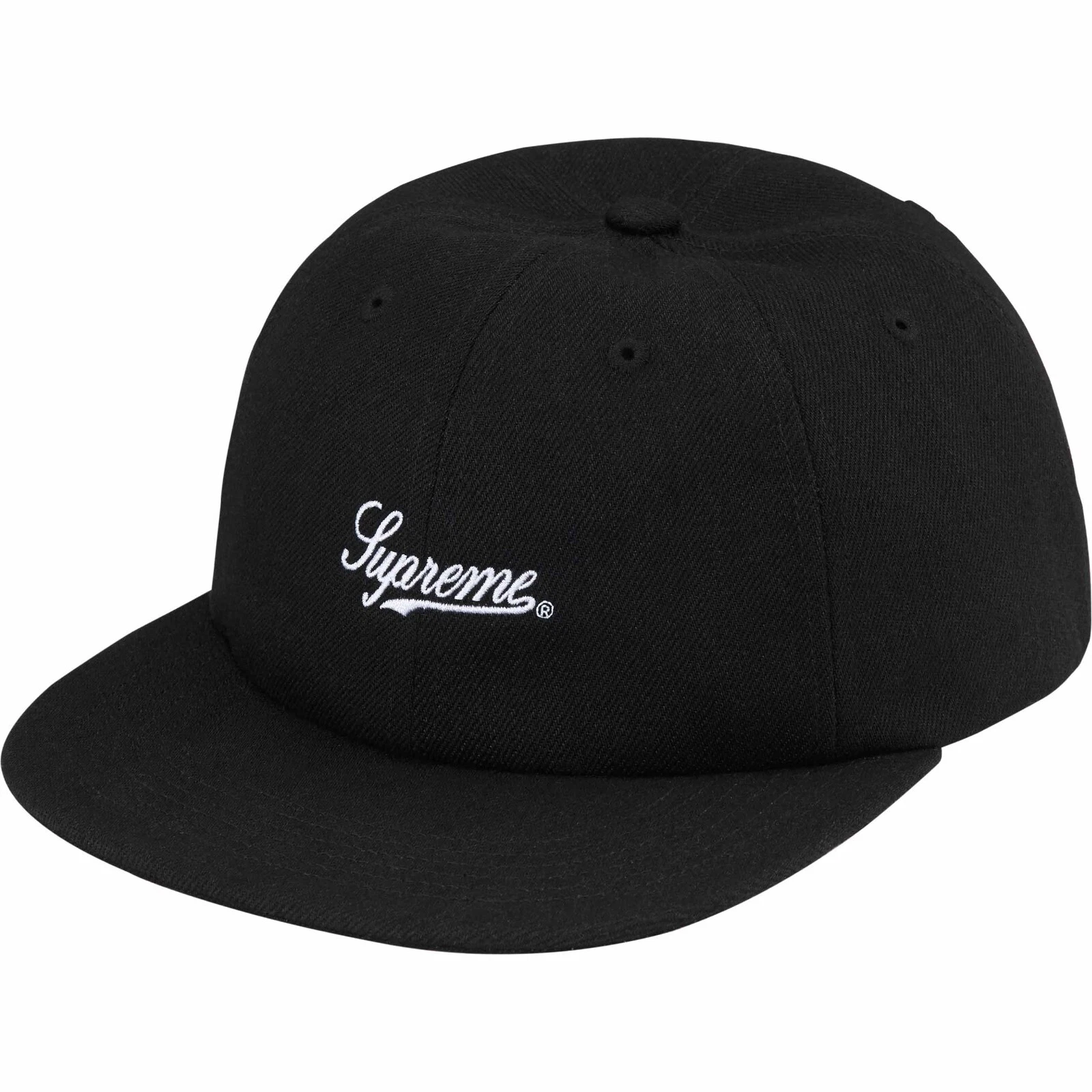 Casquette chapeau 6 panneaux logo Supreme Script   Noir   SS24 neuve authentique