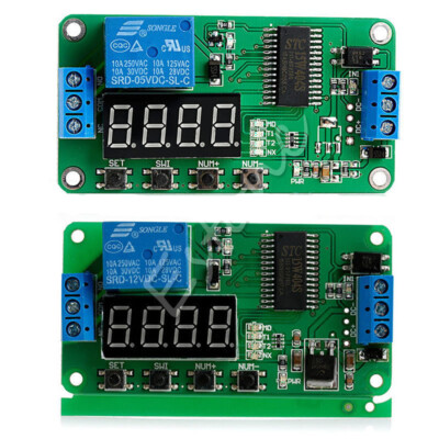 DC 5V/12V Multifunction Self-lock Relay PLC Cycle Timer Module Delay Time Switch