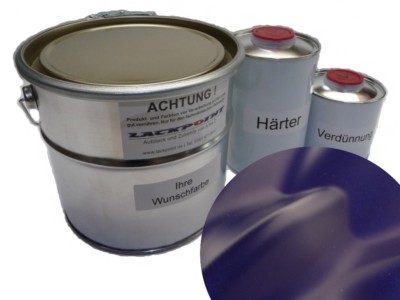 1 Liter Set of 2K Car Paint Night Blue Metallic Silk Matte Silk Gloss Paint Point!