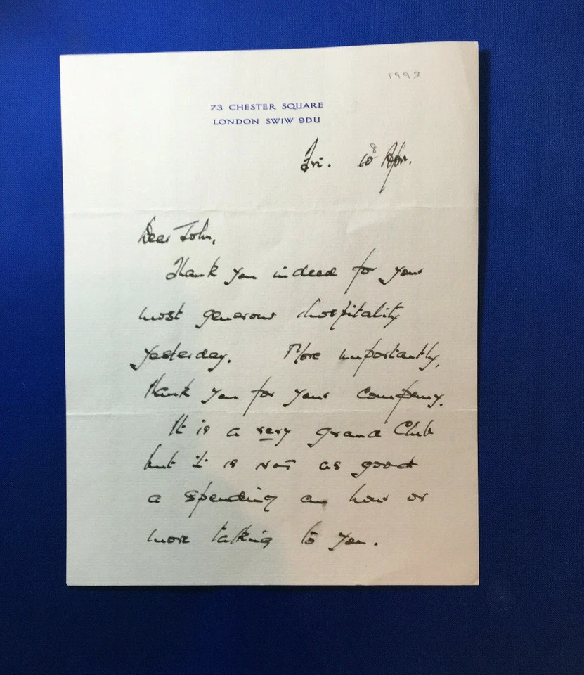 Margaret Thatcher's Husband Denis His signed letters x 3 1980 / 1990 History - Image 3 of 4