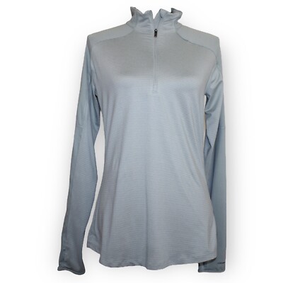 Columbia Womens M 1/4 Zip Omni Wick Cross Trails Pullover MintGreen Striped Top