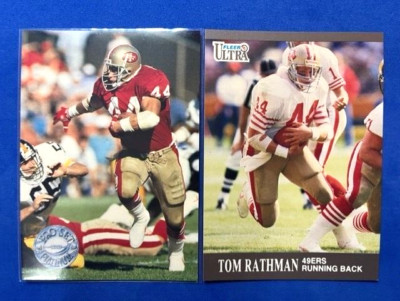 NFL - Tom Rathman 1991 Pro Set Platinum & 1991 Fleer Ultra Football - 49'ers
