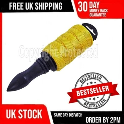 100M BUILDERS LINE BRICK LAYING MEASURING STRING CORD REEL MULTI PURPOSE GARDEN