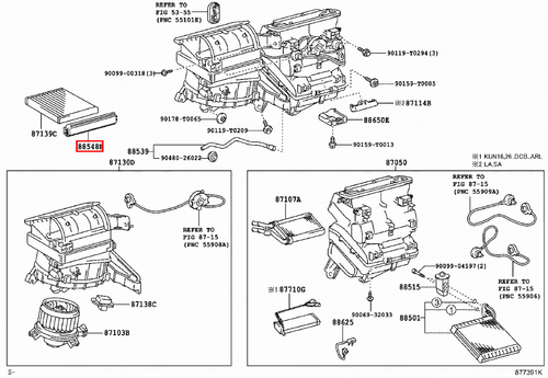 Genuine Hilux TGN10 KUN36 KUN35 KUN26 KUN25 AC A/C Pollen Cabin Air Filter Door - Picture 15 of 20