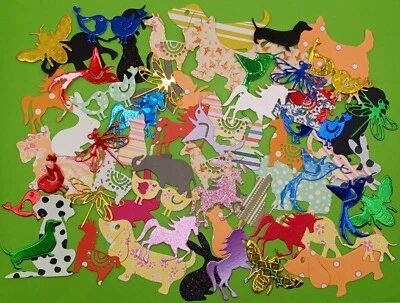 HAPPY HANDVERK 50 Die Cut Assorted Animals. Colourful Toppers, Embellishments, Crafts.