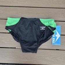 TYR The Finals Shark Green/black Splice Racer Briefs, Men Size 30, NEW