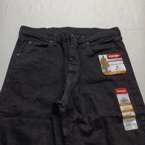 Wrangler Men's and Big Relaxed Fit Jeans Men's Size 34x34 Black Low Stretch - Picture 10 of 13