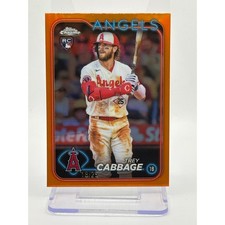 2024 Topps Chrome Trey Cabbage Rookie True Orange Refractor 18/25 SP Angels RC