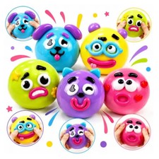 Smushers Squishy Dog Face Toys, Funny Squeeze Stress Relief Fidget Sensory Gifts
