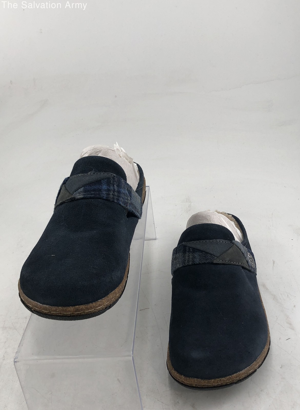 Earth Origins Womens Eloise Blueberry Suede Slip On Clog Shoes Size US 9.5