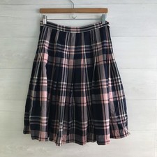 Vintage Pendleton - Navy pink wool pleated skirt, sz 10