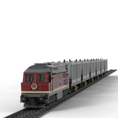 Container Freight Train Set Model with Multiple Wagons Building Kit 6511 Pcs