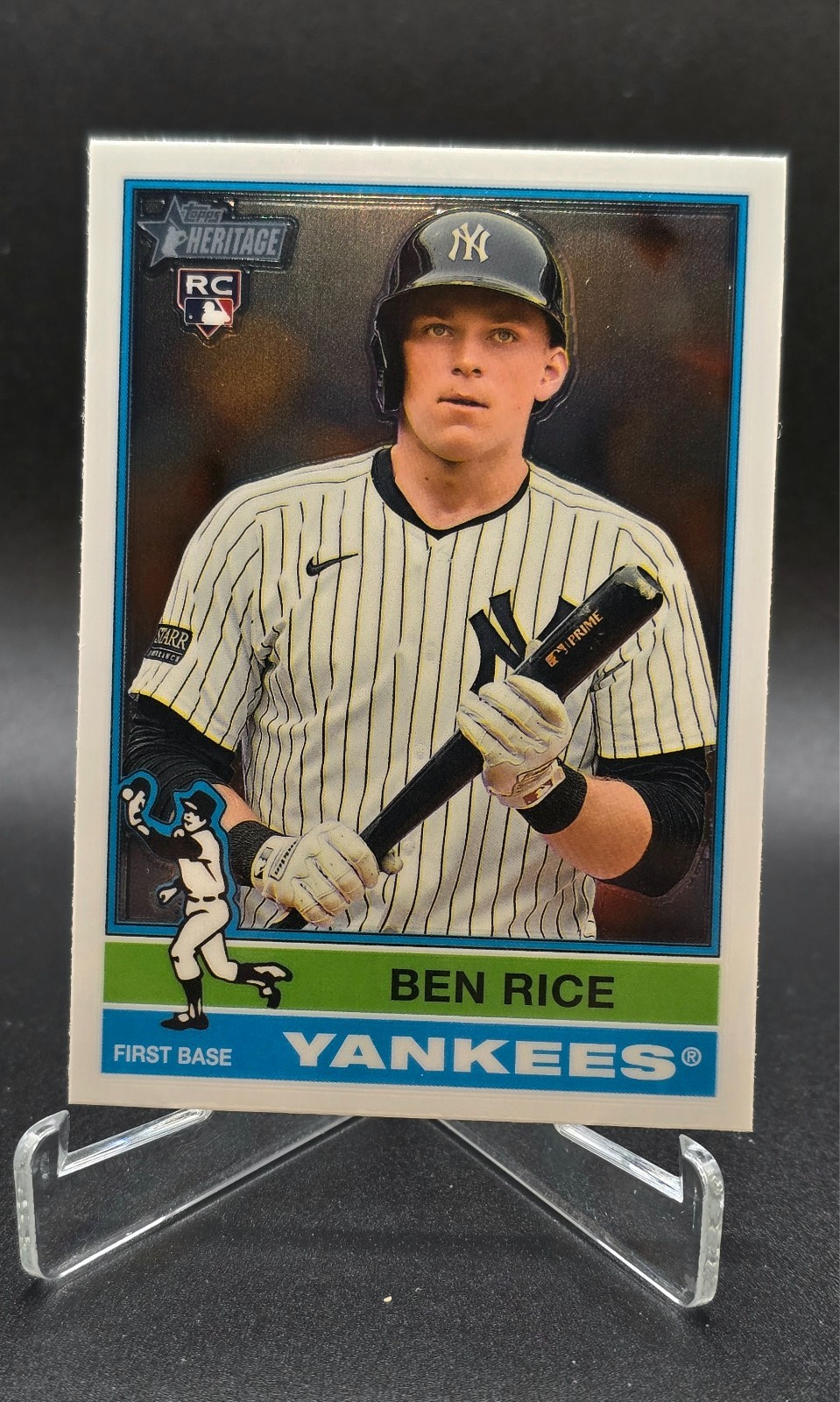 2025 Topps Heritage #406 BEN RICE RC SP New York Yankees CHROME Parallel ROOKIE