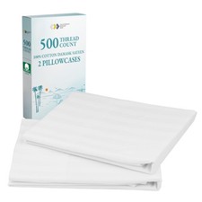 California Design Den 500 Thread Count 100 Cotton Is 2 White Pillow Cases Fits