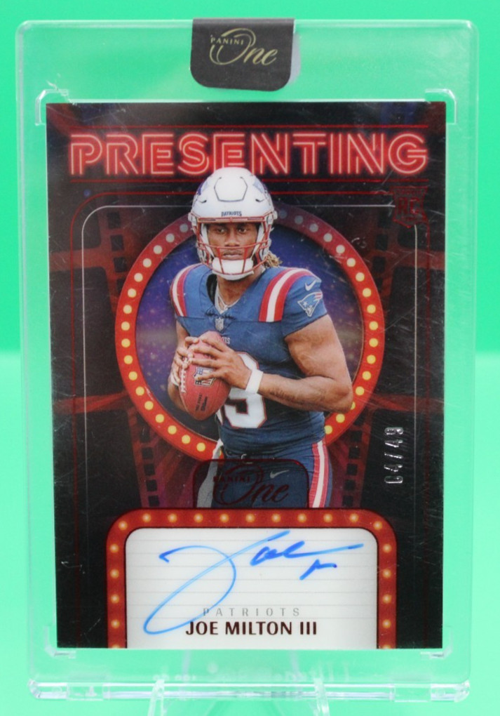 2024 Panini One Presenting Red Autograph Auto 158 Joe Milton III /49 Rookie RC