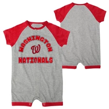 Newborn & Infant Heather Gray Washington Nationals Extra Base Hit Raglan