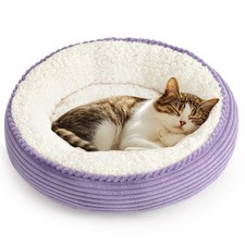 Love's cabin Round Donut Cat and Dog Cushion Bed 20in Pet Bed for Cats or Sma...