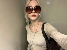 Retro Oval 70s Oversized Sun Glasses Brown/Red Vintage Style