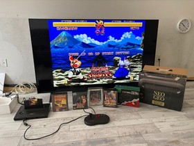 BOXED NEO GEO AES CONSOLE 1 (ONE) CONTROLLER PRO 4 GAMES 110/220 AC Adapter