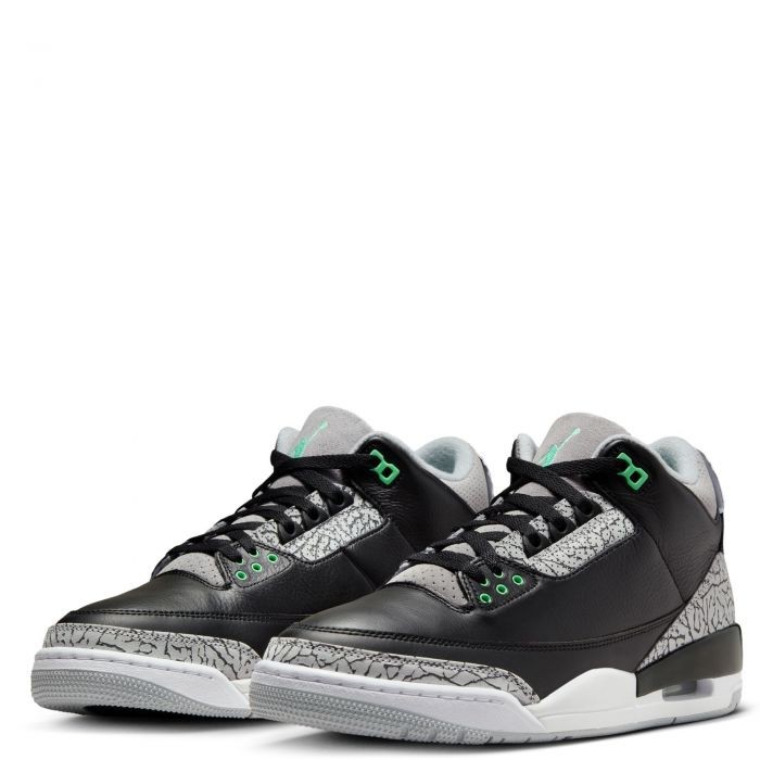 Nike Air Jordan 3 Retro Shoes Black Wolf Gray Green Glow CT8532