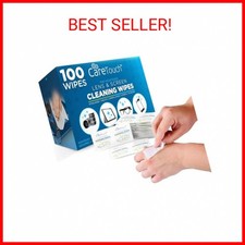 Care Touch Lens Wipes for Eyeglasses - 100 Individually Wrapped - 4x8 Inches