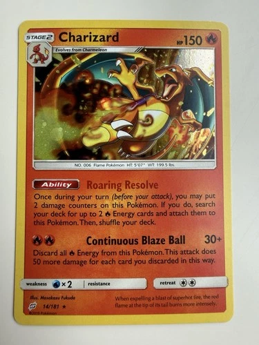 Pokemon TCG - Charizard 14/181 Cosmo Holo Costco Canada - Team Up