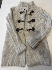 Ann Taylor Loft Petites XSP Toggle Cardigan Sweater Wool Alpaca Blend Cream