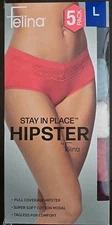 🌟NEW🌟 Felina Women's 5-Pack Full Coverage Hipster Panties, Multicolor, LARGE