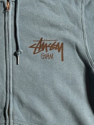 Stussy Hoodie Guam Chapter Sz Small Blue RARE ARCHIVED COLOR