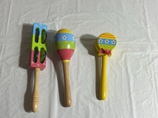 Children s Hand Held Musical Instrument Set Maracas Clapper Symbols 3 piece