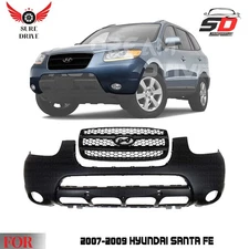 Front Bumper Cover Fascia & Grille Assembly Kit For 2007-2009 Hyundai Santa Fe