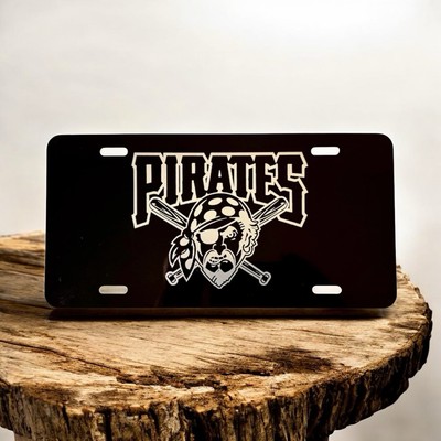 Pittsburgh Pirates Car Tag Laser Etched on Aluminum License Plate