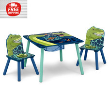 Dinosaur Kids Table And Chairs Set For 2 3 4 Year Old Boys Toddlers With Storage