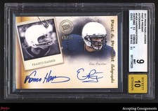 2011 Press Pass Legends Franco Harris & Evan Royster RC ROOKIE AUTO 43/50 BGS 9