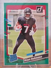 2023 Bijan Robinson Donruss Press Proof Green Rookie Card #305 Atlanta Falcons
