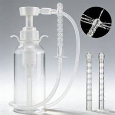 Pump Action Enema Douche Bottle Anal Vaginal Irrigator Cleaner 300ml With Nozzle
