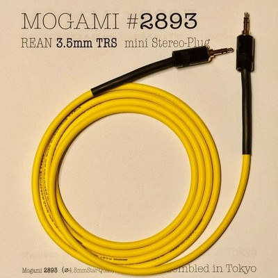 3-30ft Mogami 2893 Flexible Quad Yellow 3.5mm or 6.35mm TRS Stereo |REAN/Neutrik