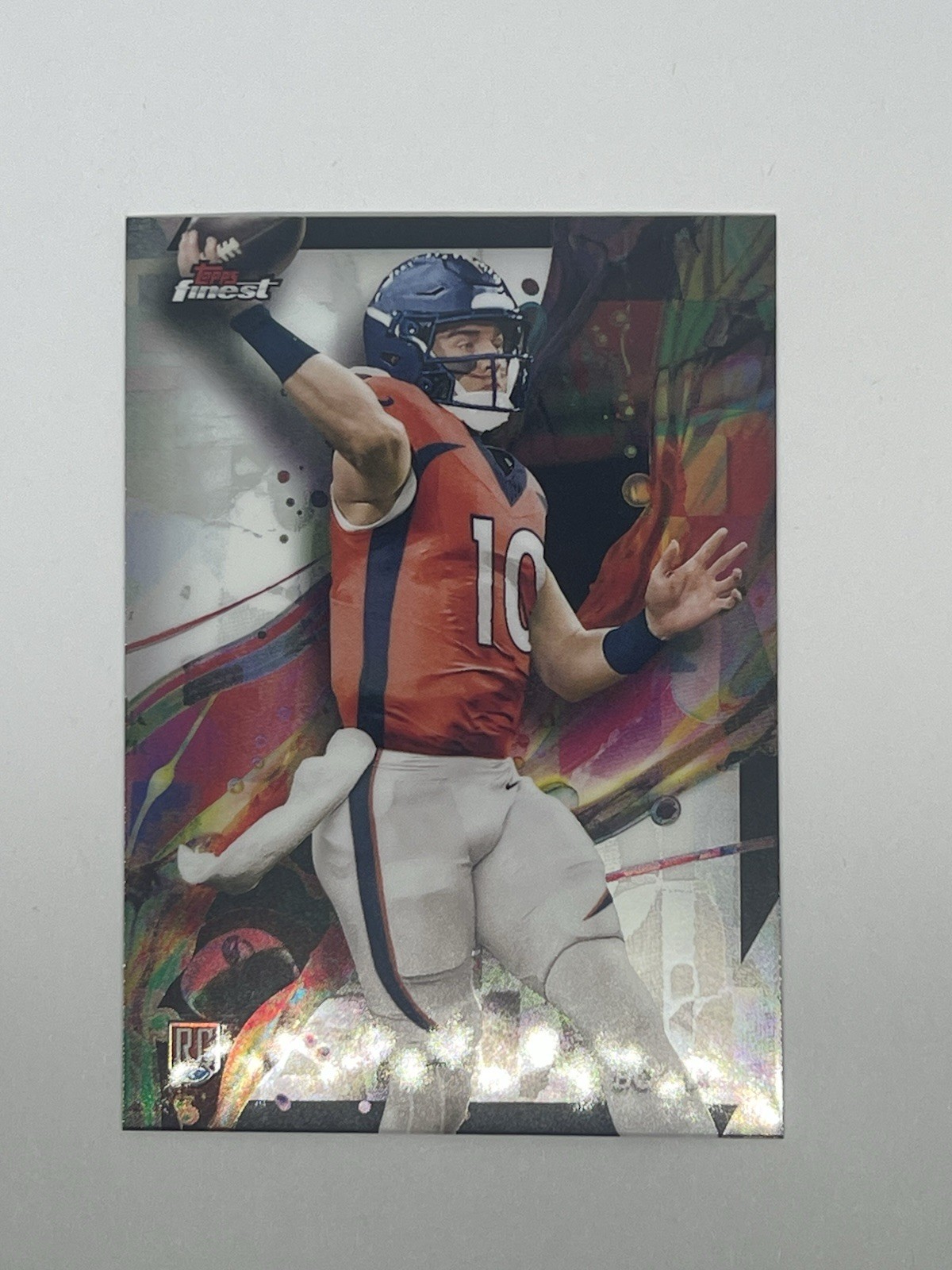 2024 Topps Finest - Common Bo Nix #63 Refractor (RC)