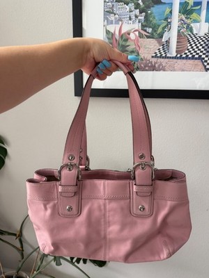 🌸 Y2K Vintage Coach Soho Pleated East West Sakura Pink Leather