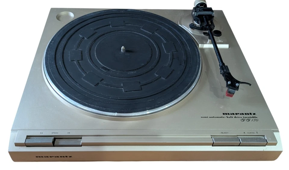 Tocadiscos DE COLECCIÓN MARANTZ TT-130 BELT-DRIVE Devolución Automática Funciona ¡Vinilo de Disco DORADO! Foto 4 de 4